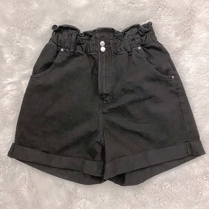H&M black paper bag shorts